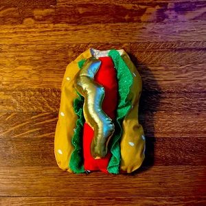Hot dog costume for dog